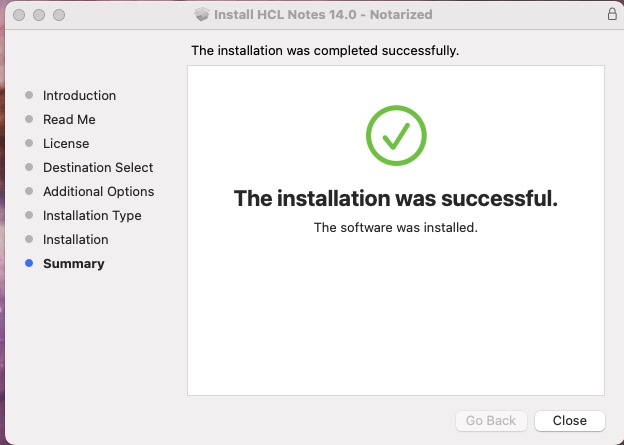 Installation Complete Dialog